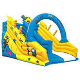 Huitich inflatable marine park bouncy castle with colorful slides and fun ocean characters